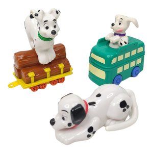 Disney 101 Dalmatians McDonalds Log Train Car Double Decker Bus Rollover Puppy